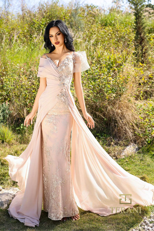 Formal Dresses Evening Long Fitted Overskirt Formal Dress Champagne Gold