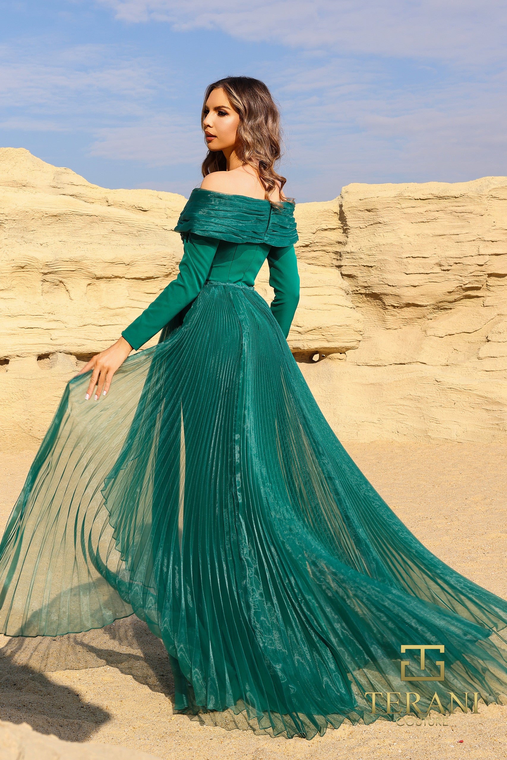 Terani Couture 252M5316 Long Overskirt Formal Evening Dress