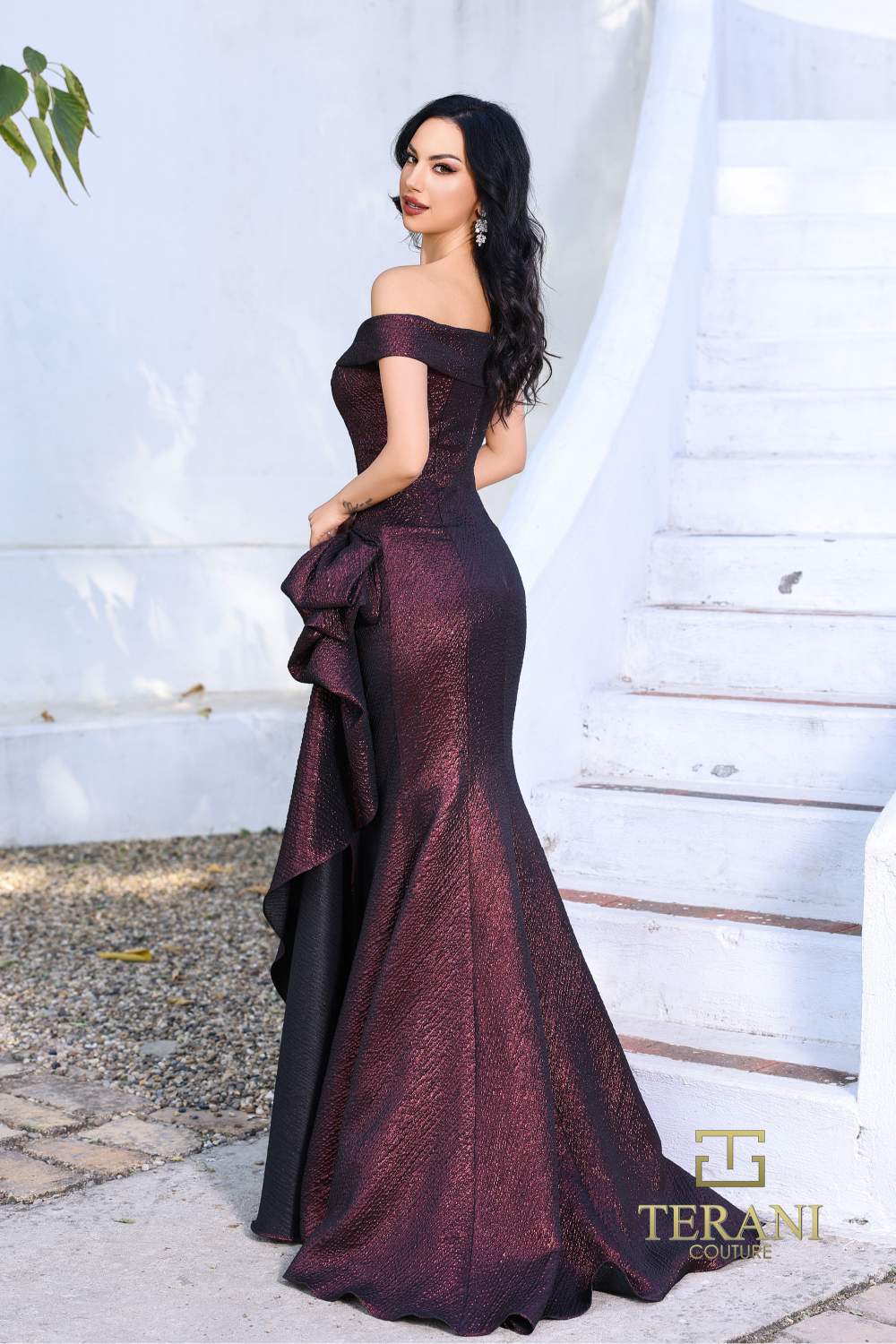 Formal Dresses Long Fitted Formal Peplum Evening Dress Vino