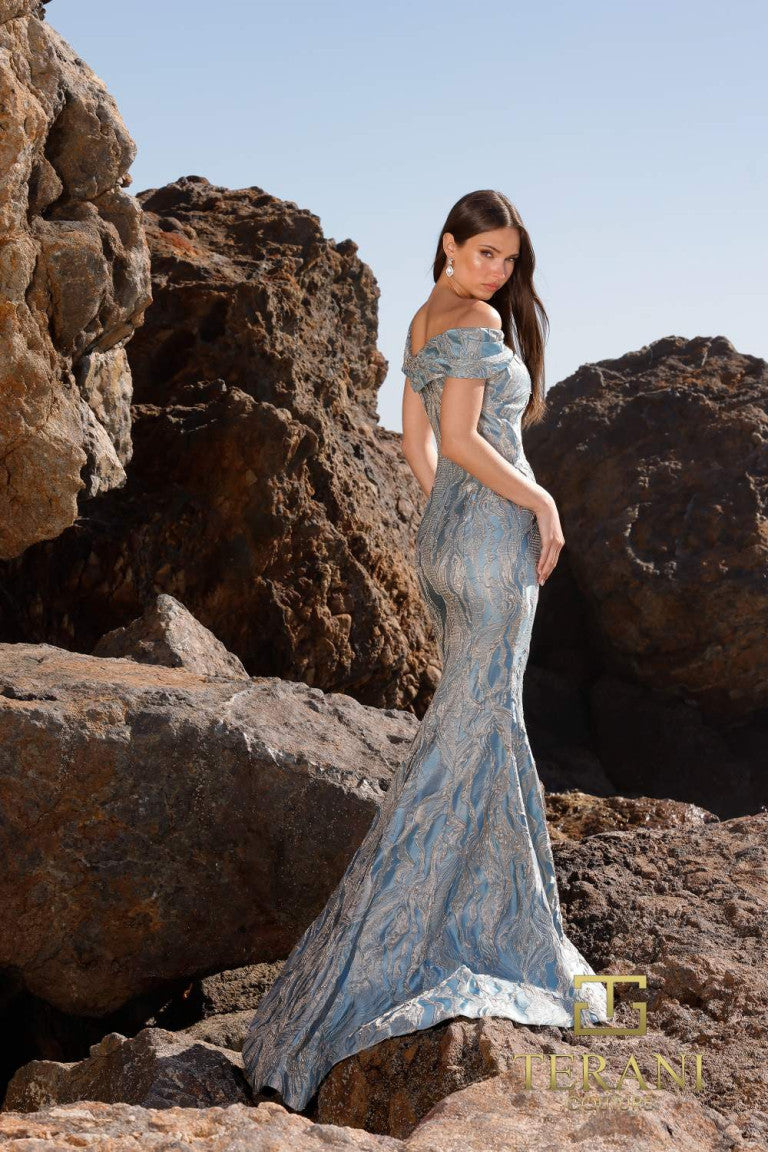 Terani Couture 252M5520 Long Evening Formal Bodycon Fitted Dress