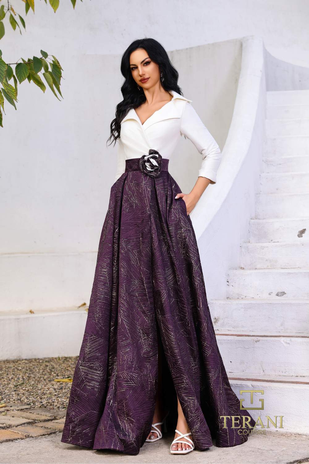 Terani Couture 252M5522 Long Formal Mother of the Bride A Line Dress