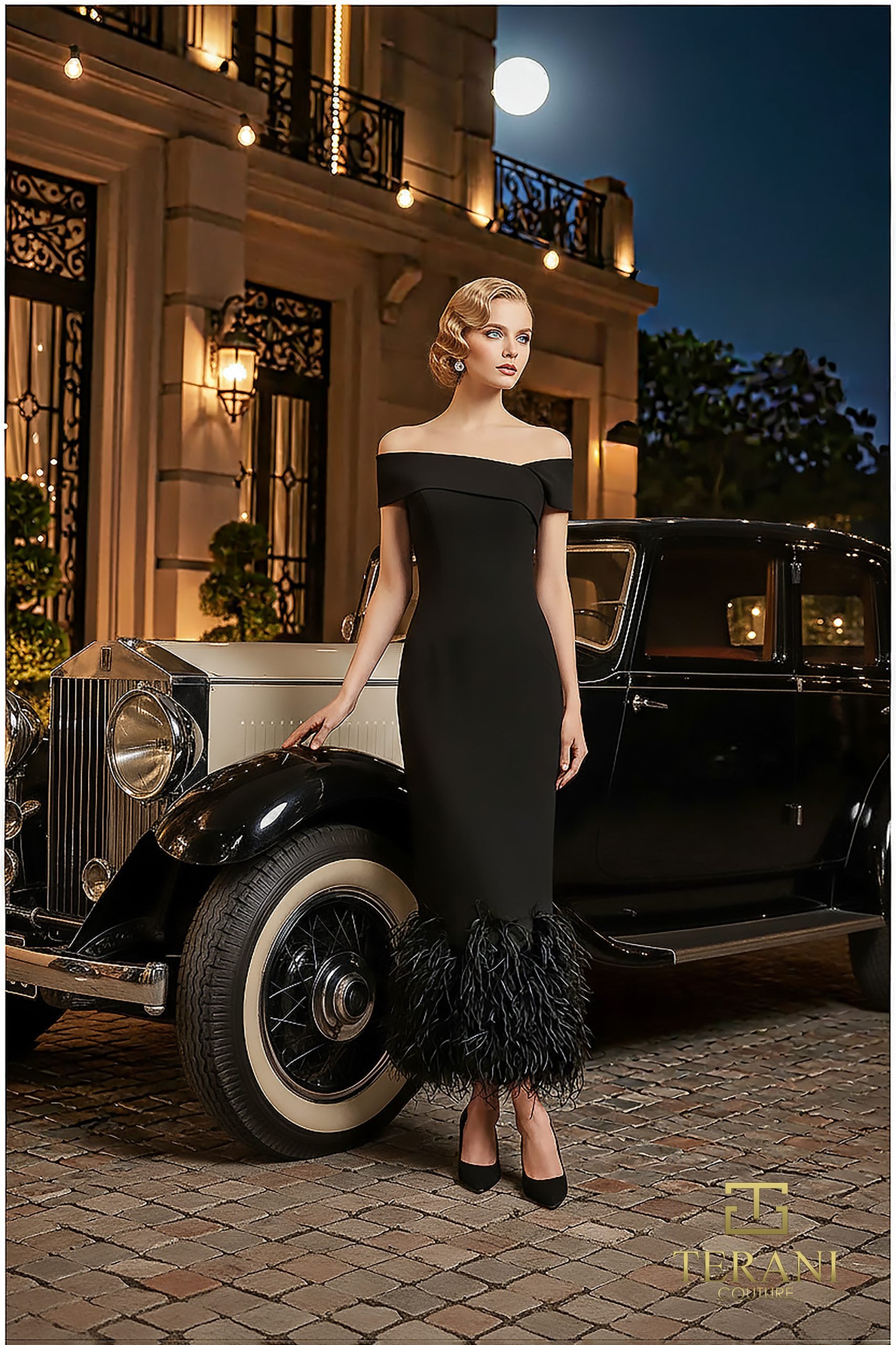 Cocktail Dresses Tea Length Fitted Short Cocktail Dress Black-Scuba-252C5033-Fitted