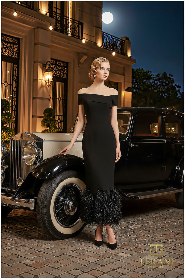 Terani Couture 252C5033 Tea Length Fitted Short Cocktail Dress