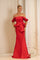 Formal Dresses Long Formal Slit Peplum Evening Dress Red