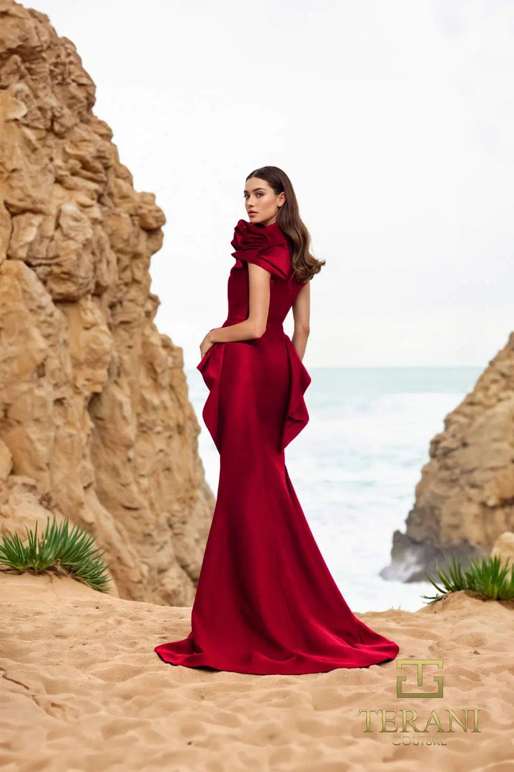 Terani Couture 252E5546 Long Fitted Formal Peplum Evening Dress