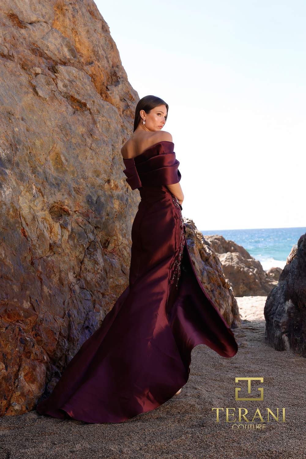 Formal Dresses Ruffle Long Mermaid Formal Evening Dress Wine Mauve