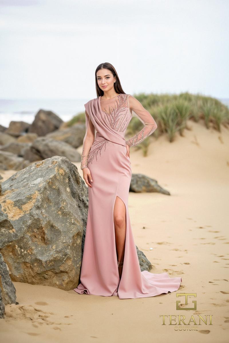 Mother of the Bride Dresses Long Sleeve Mother of the Bride Formal Dress Dusty Rose