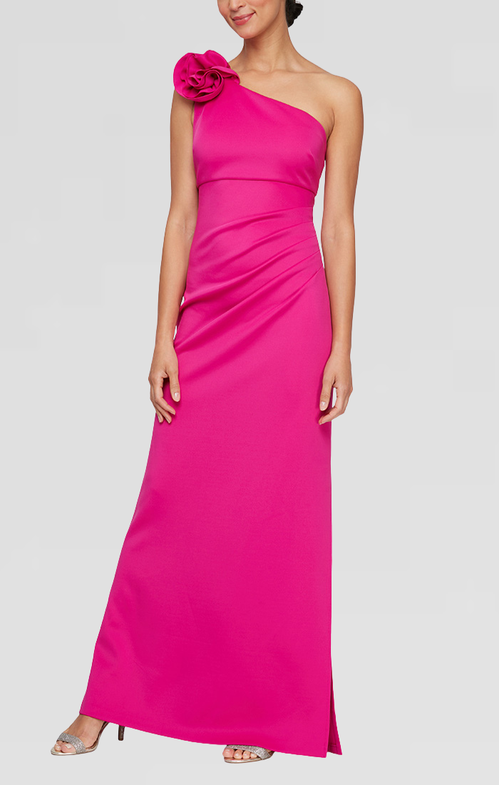 Formal Dresses 3D Floral Long Formal Dress Fuchsia