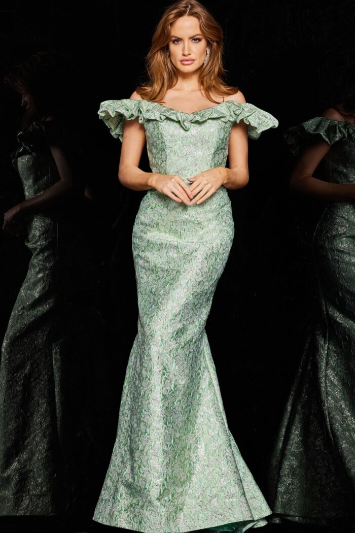 Formal Dresses Long Formal Ruffle Mermaid Evening Dress  Mint