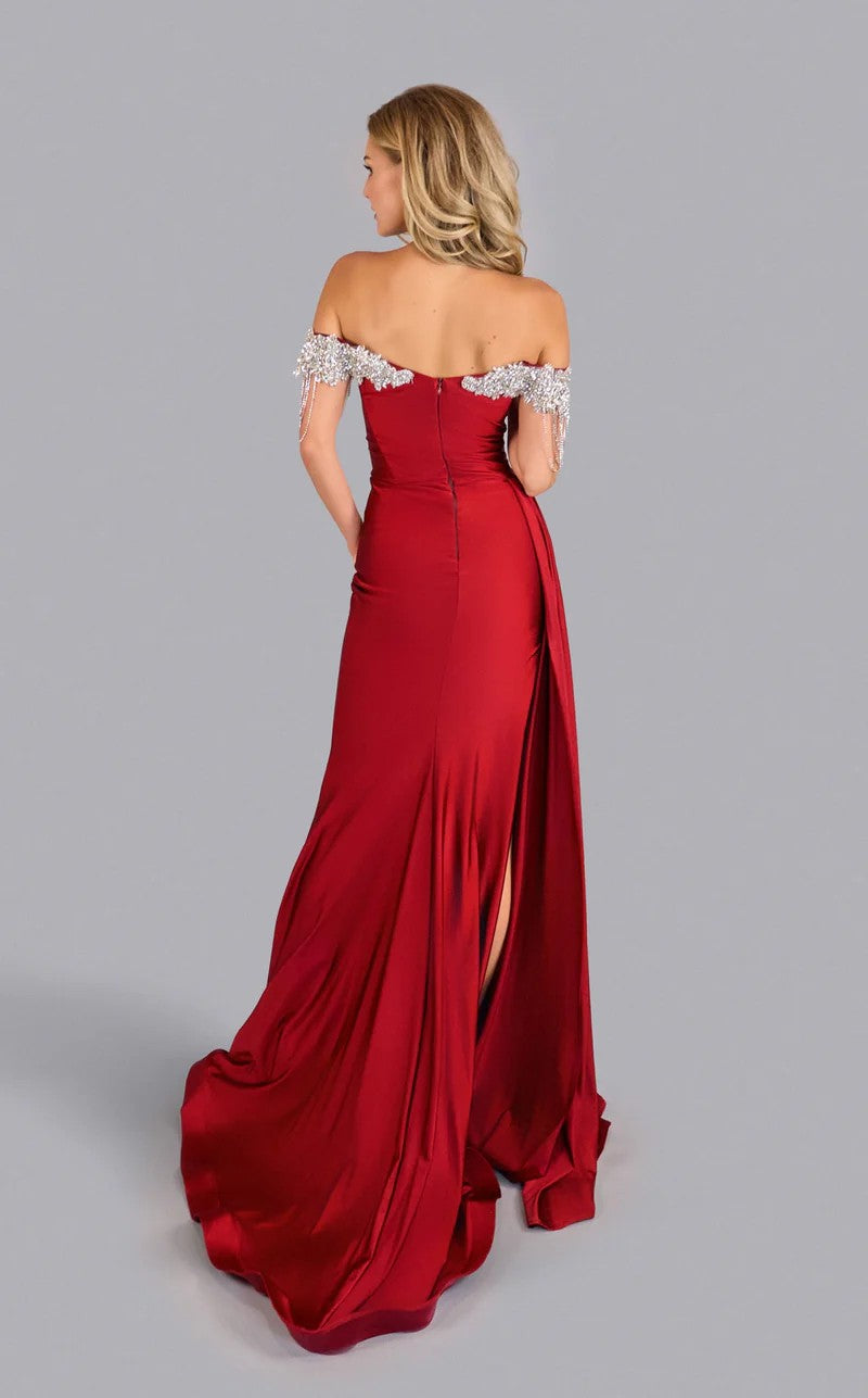 Jessica Angel 2572 Long Formal Beaded Fringe Prom Dress