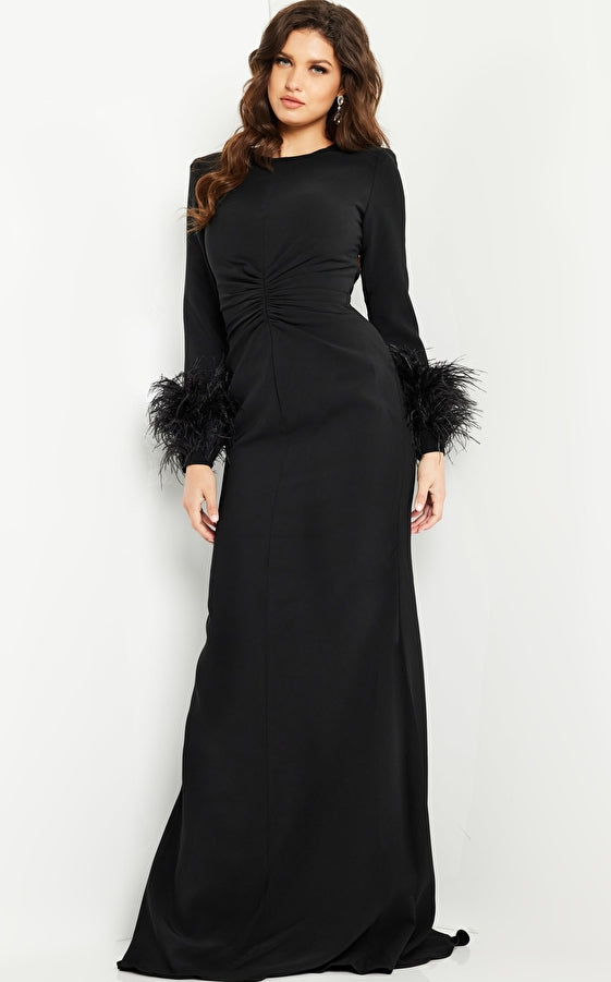 Black Jovani 25898 Fitted Long Sleeve Formal Dress for $850.0 – The