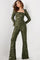 Jumpsuit Long Beaded Sequin Formal Jumpsuit Olive