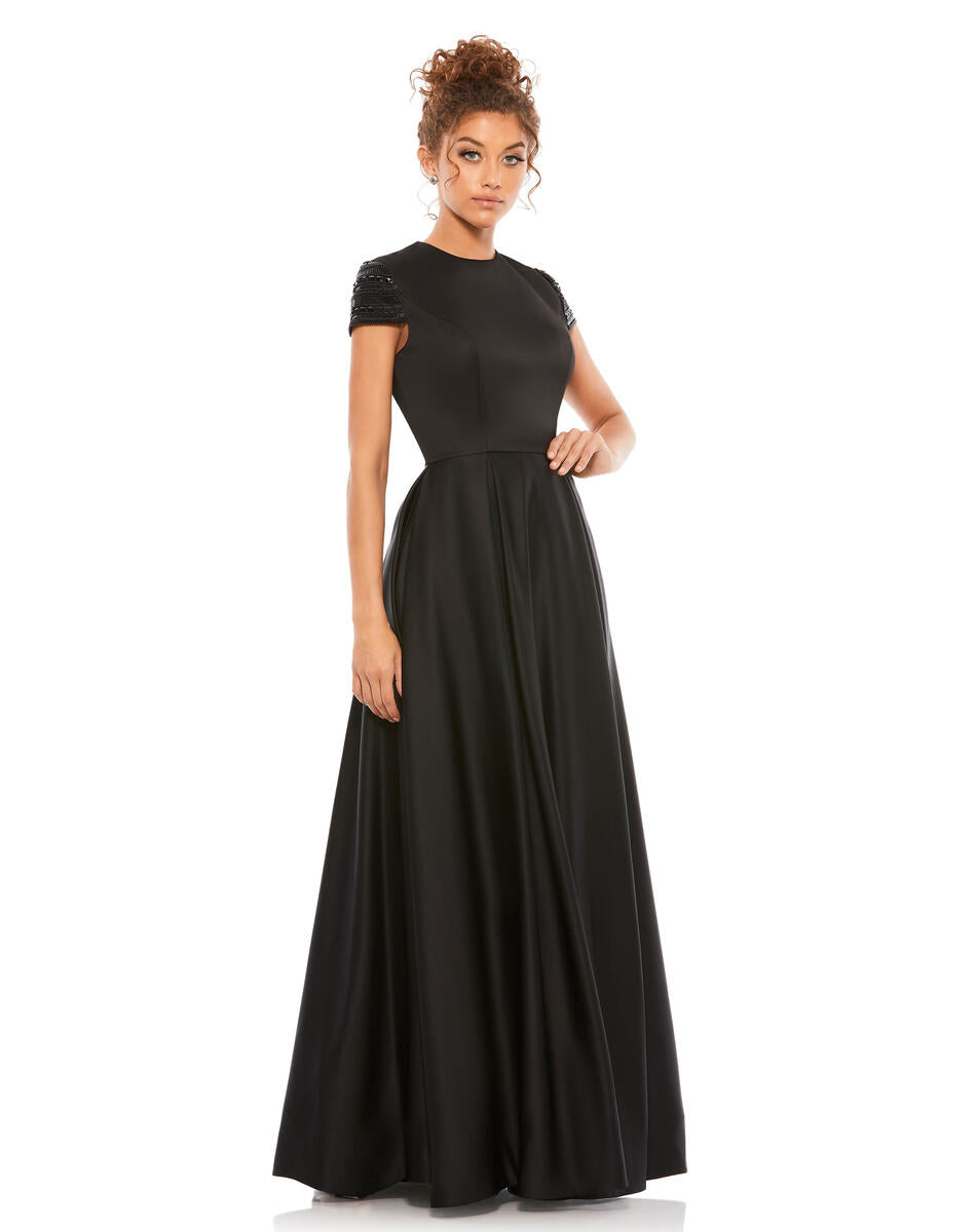 Long Formal Cap Sleeve Evening Gown Cap Sleeves Mac Duggal 25947