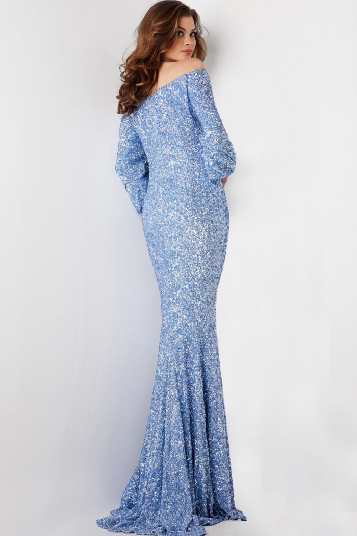 Formal Dresses Long Evening Mermaid Sequin Formal Dress  Blue