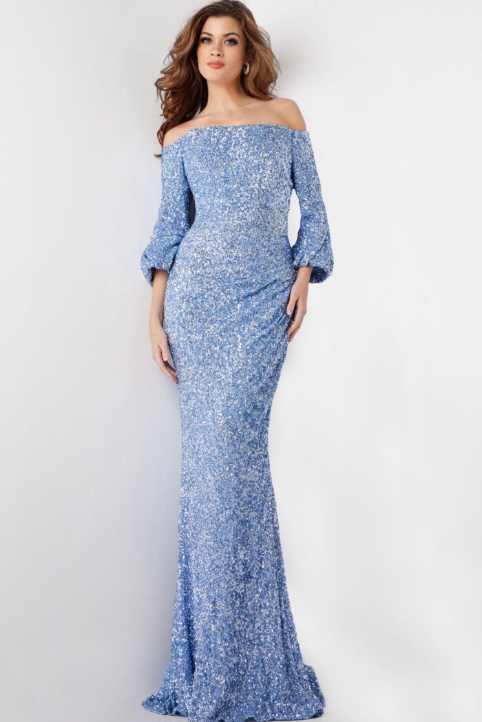 Formal Dresses Long Evening Mermaid Sequin Formal Dress  Blue