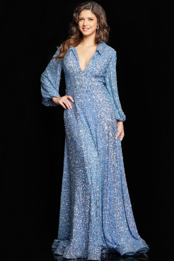 Formal Dresses Long Sequin Formal Evening Dress Blue