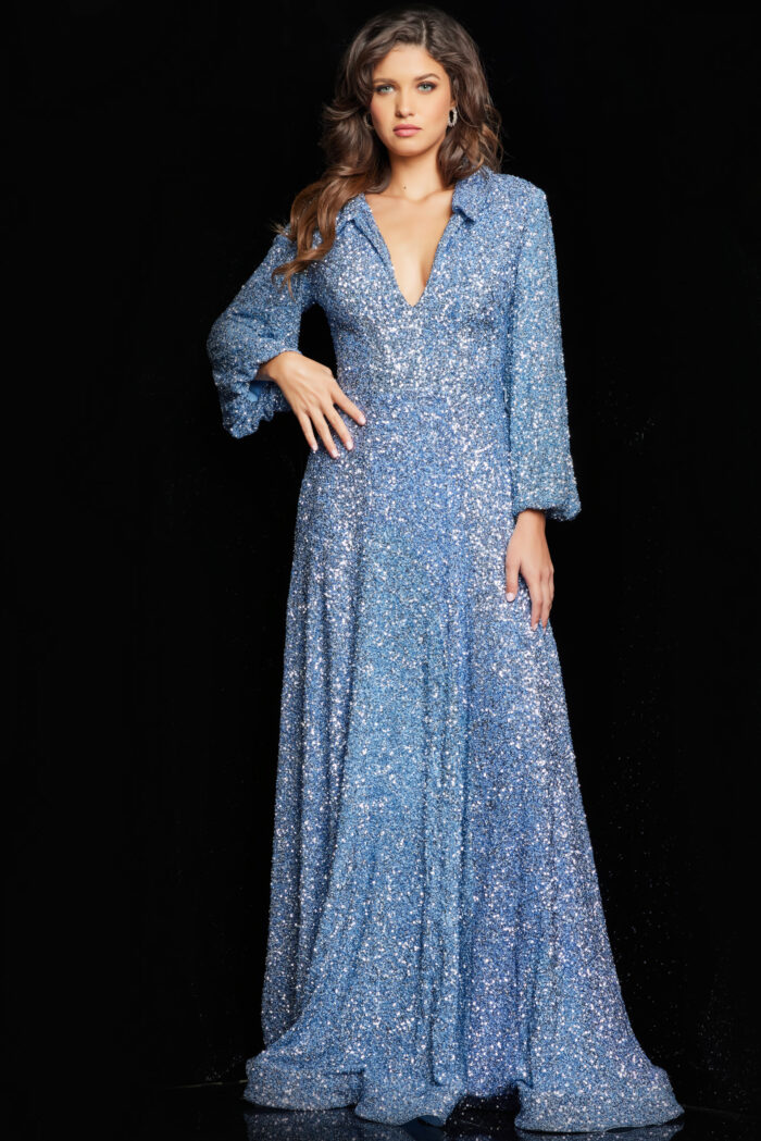 Formal Dresses Long Sequin Formal Evening Dress Blue
