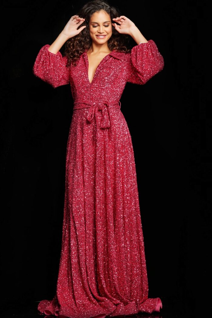 Formal Dresses Long Sequin Formal Evening Dress Raspberry