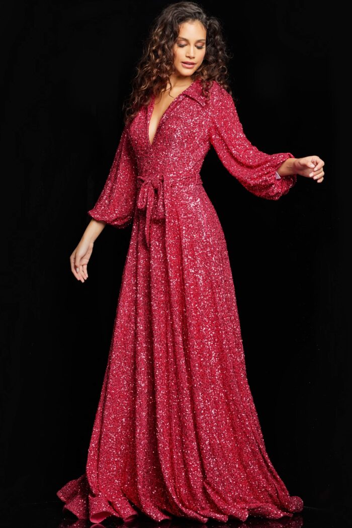 Formal Dresses Long Sequin Formal Evening Dress Raspberry