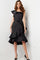 Cocktail Dresses Midi Length Ruffle Cocktail Dress Black