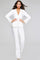 Pant Suit Long Sleeve Formal Two Piece Pant Suit  Off White