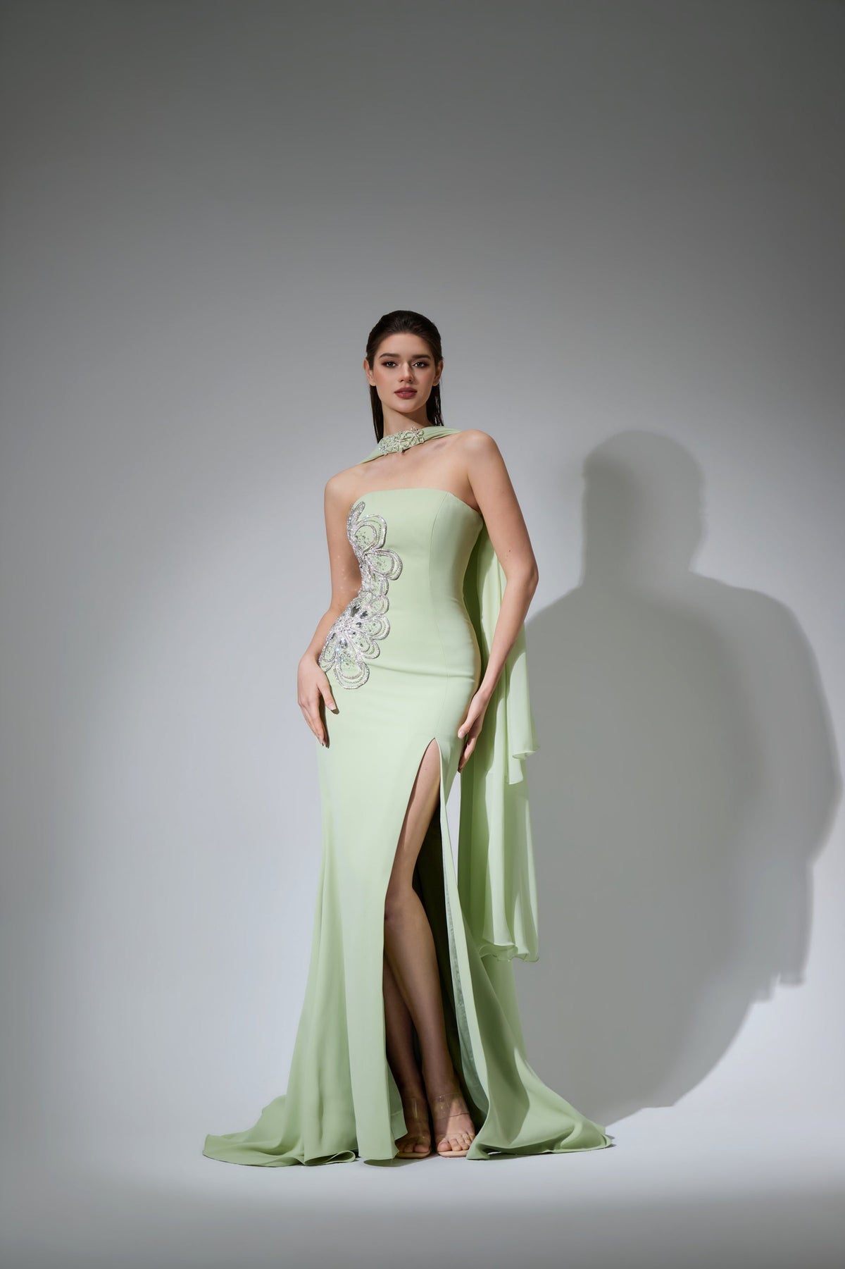 Strapless Straight Neck Floor-Length Satin Prom Sheath Column Pre Order