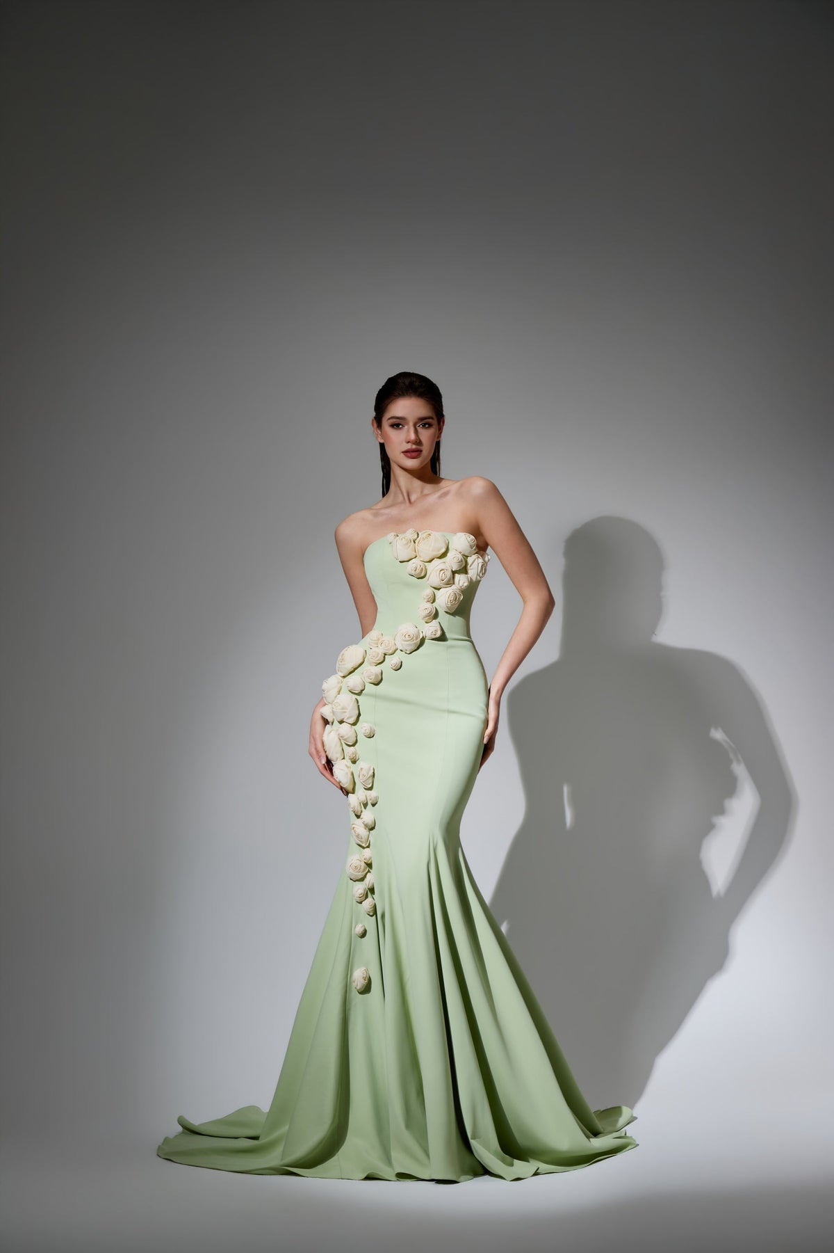 Strapless Straight Neck Floor-Length Crepe Prom Mermaid Trumpet Pre Order
