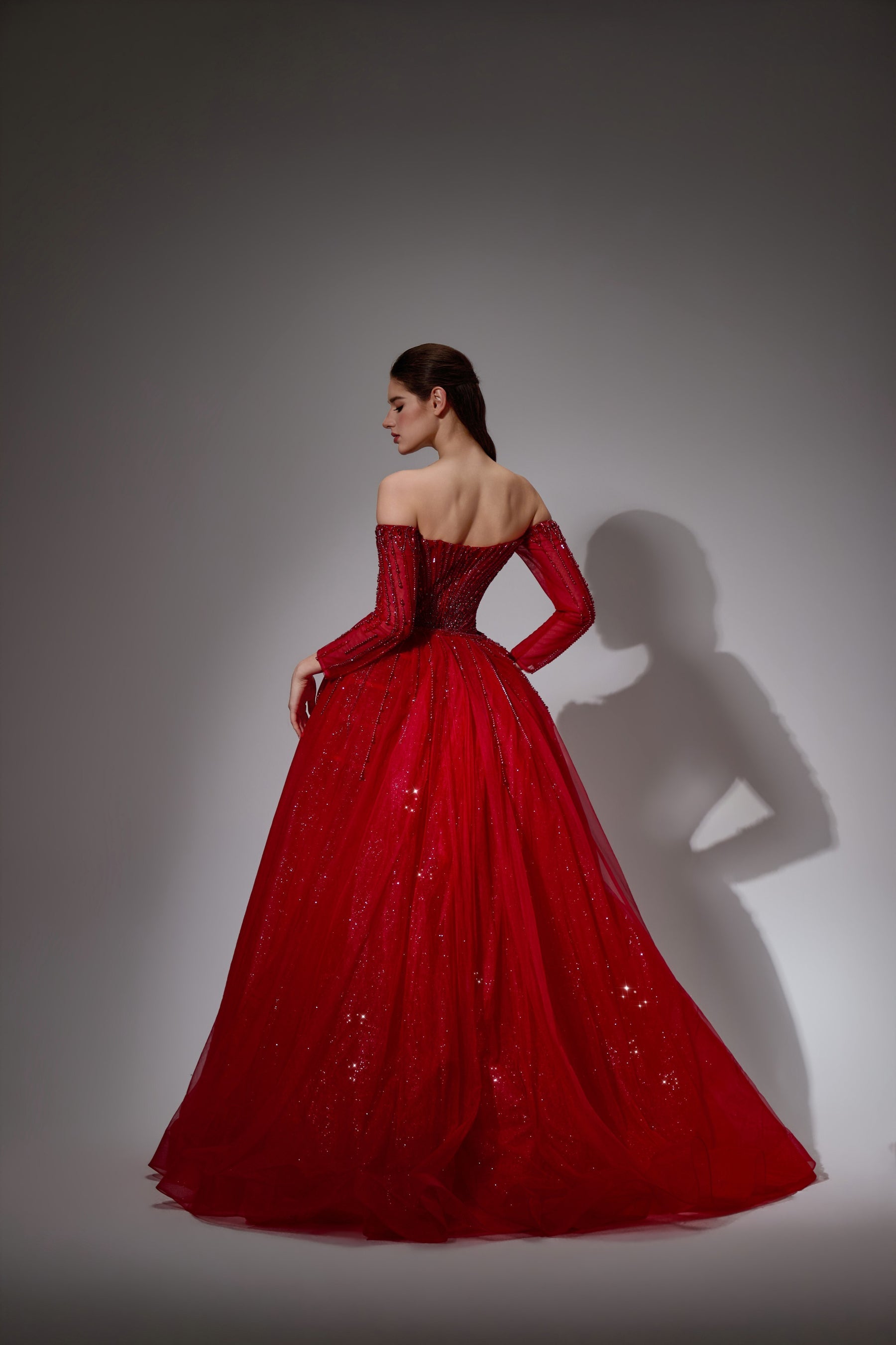 Off-the-Shoulder Floor-Length with Train Tulle Prom Mermaid Trumpet Luscious Delia LD11539 Pre Order