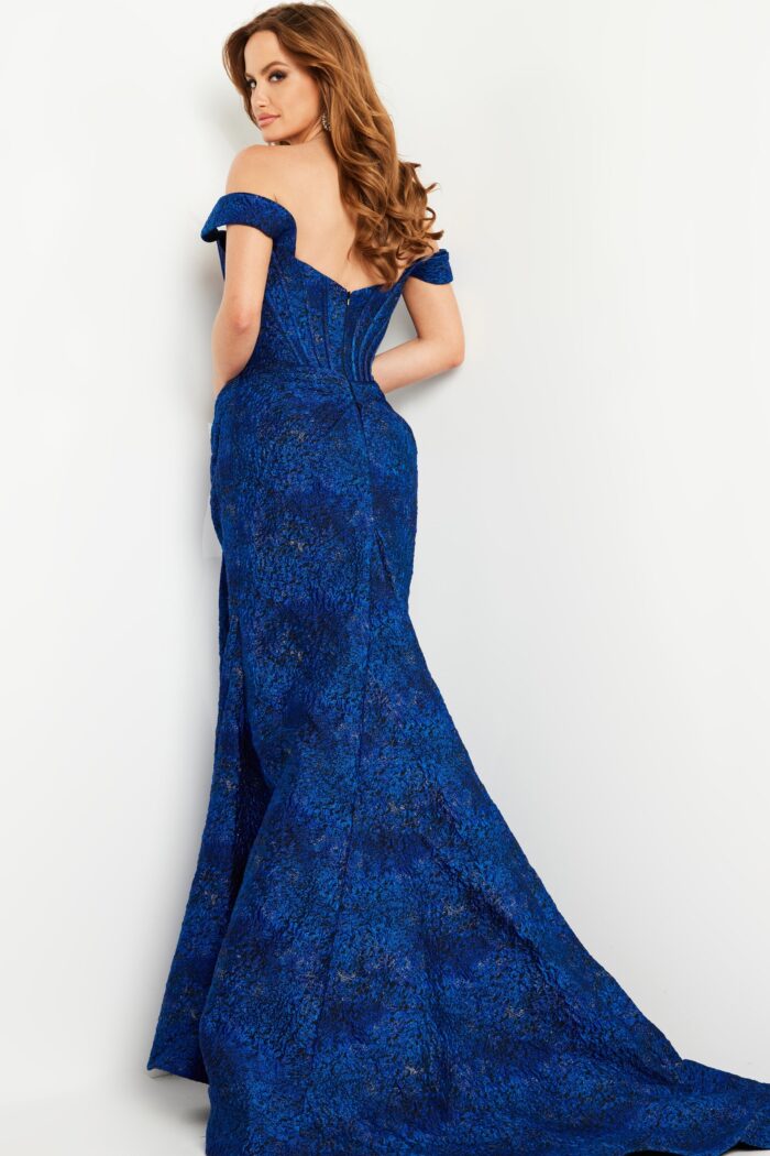 Formal Dresses Long Mermaid High Slit Formal Dress Cobalt