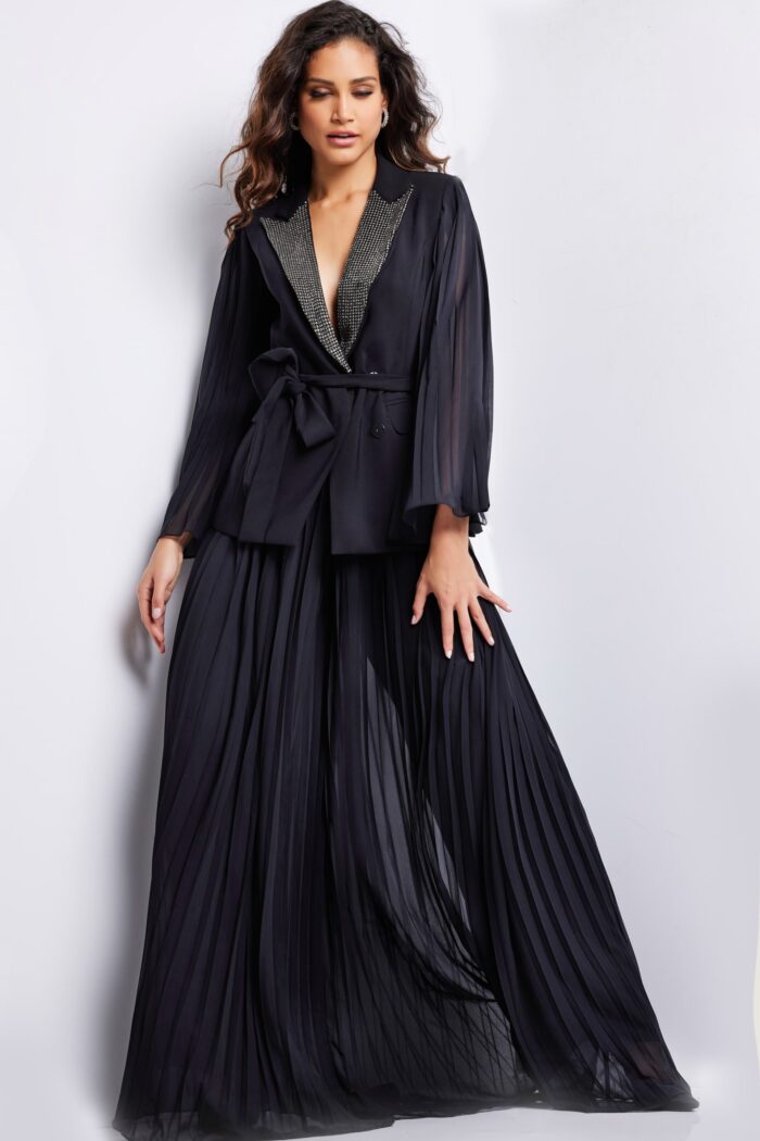 Formal Dresses Long Evening A Line Pleated Formal Dress Black