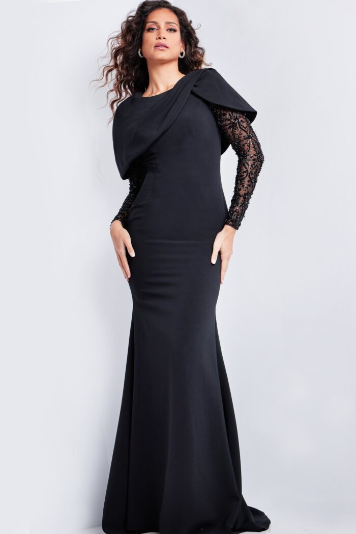 Formal Dresses Long Fitted Mermaid Sequin Formal Dress Black