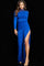 Jumpsuit Beaded High Slit Formal Fit Jumpsuit Royal