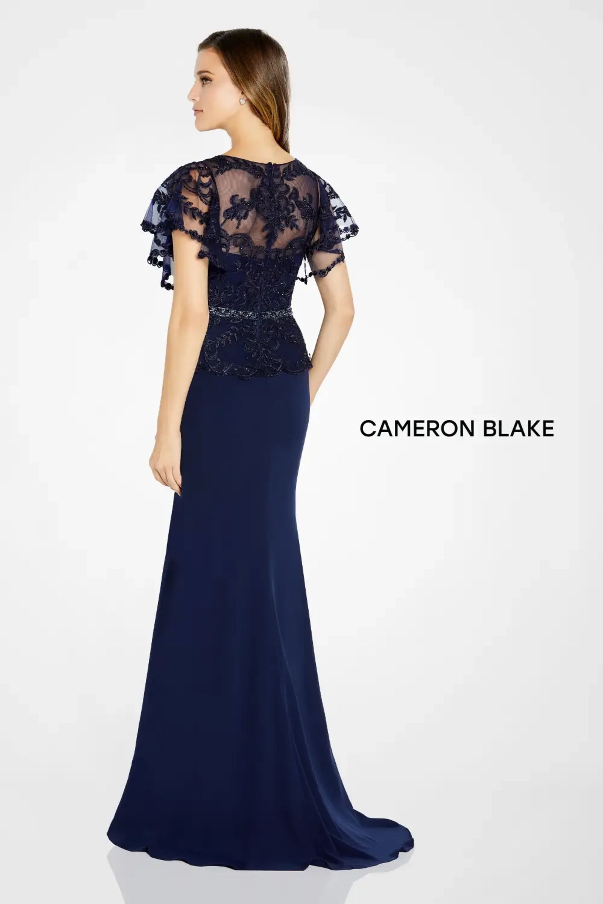 Cameron Blake CB131 Beaded Long Lace Mother of the Bride Dress
