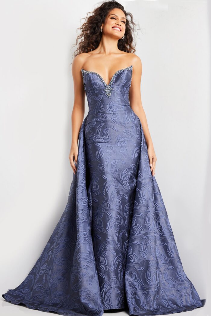 Formal Dresses Long Printed Formal Mermaid Evening Dress Grey/Blue