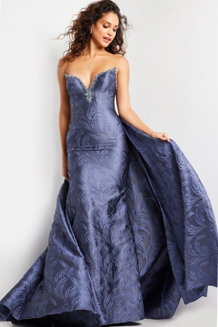 Formal Dresses Long Printed Formal Mermaid Evening Dress Grey/Blue