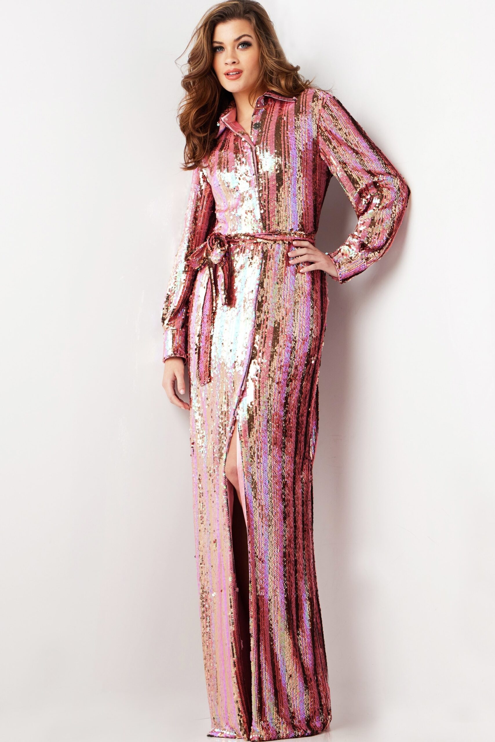 Formal Dresses Sequin Long Sleeve Formal Evening Dress Multi