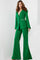 Pant Suit Beaded Long Two Piece Backless Formal Pant Suit Emerald