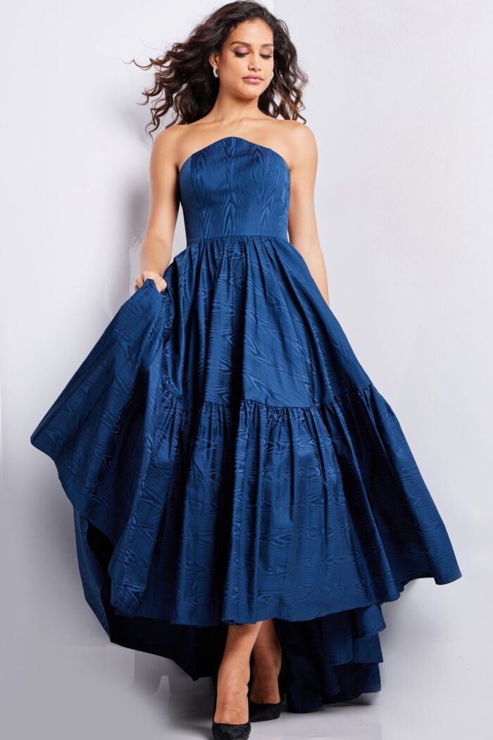 green emerald velvet dress La Femme Dress 32146