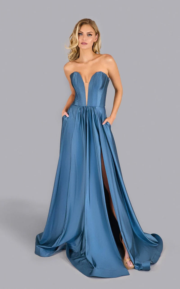 Jessica Angel 2617 Prom Long A Line Corset Pocket Formal Dress