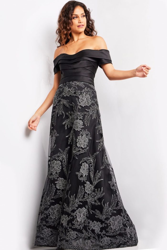 Formal Dresses Long A Line Formal Off Shoulder Evening Dress   Black