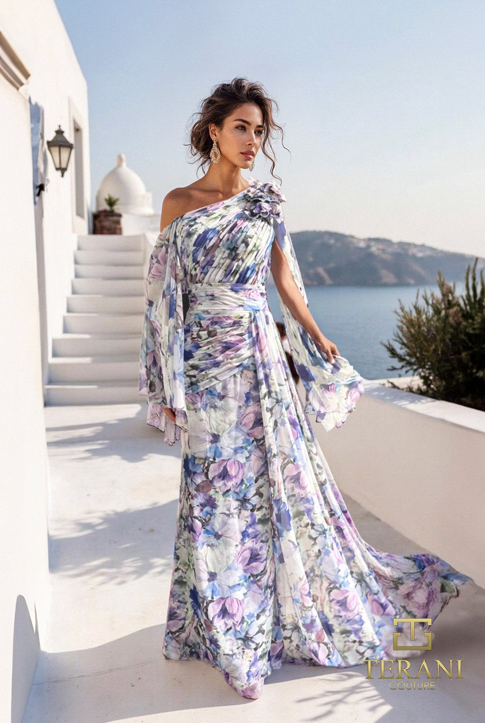 Formal Dresses A Line Formal Long Evening Dress Blue Purple-Chiffon-261E6644-Printed