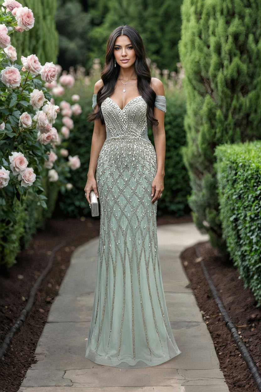 Formal Dresses Long Beaded Formal Evening Prom Dress SAGE