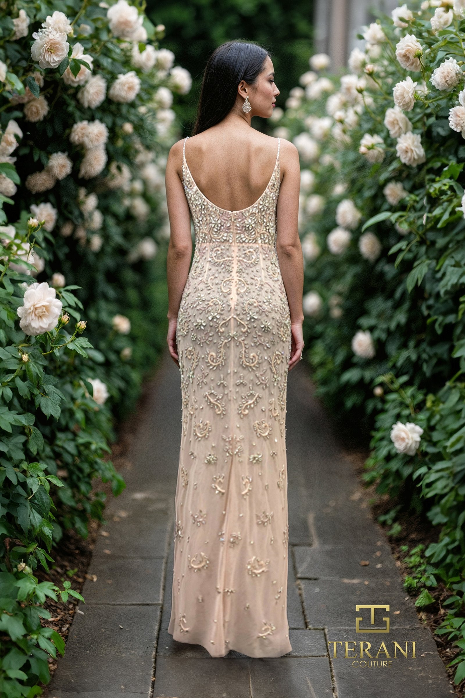 Prom Dresses Beaded Long Formal Prom Dress Blush-Tulle-261GL6366-Beaded