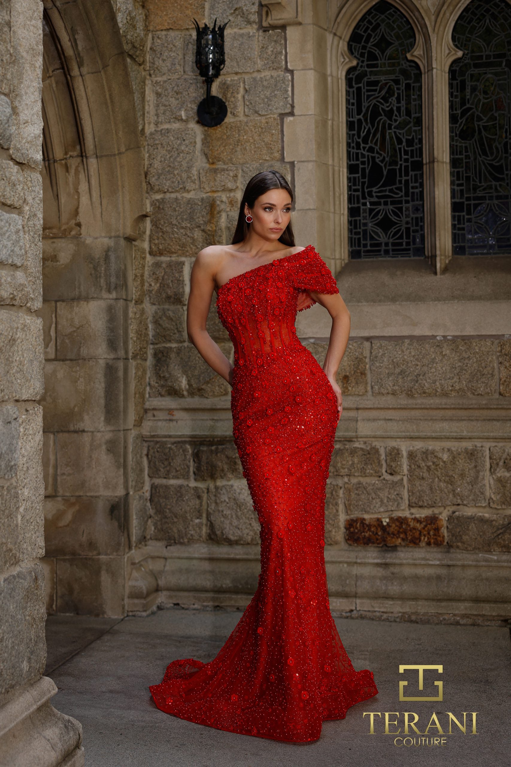 Prom Dresses Long Formal Beaded Prom Dress Red-Beaded-261GL6756-Tulle