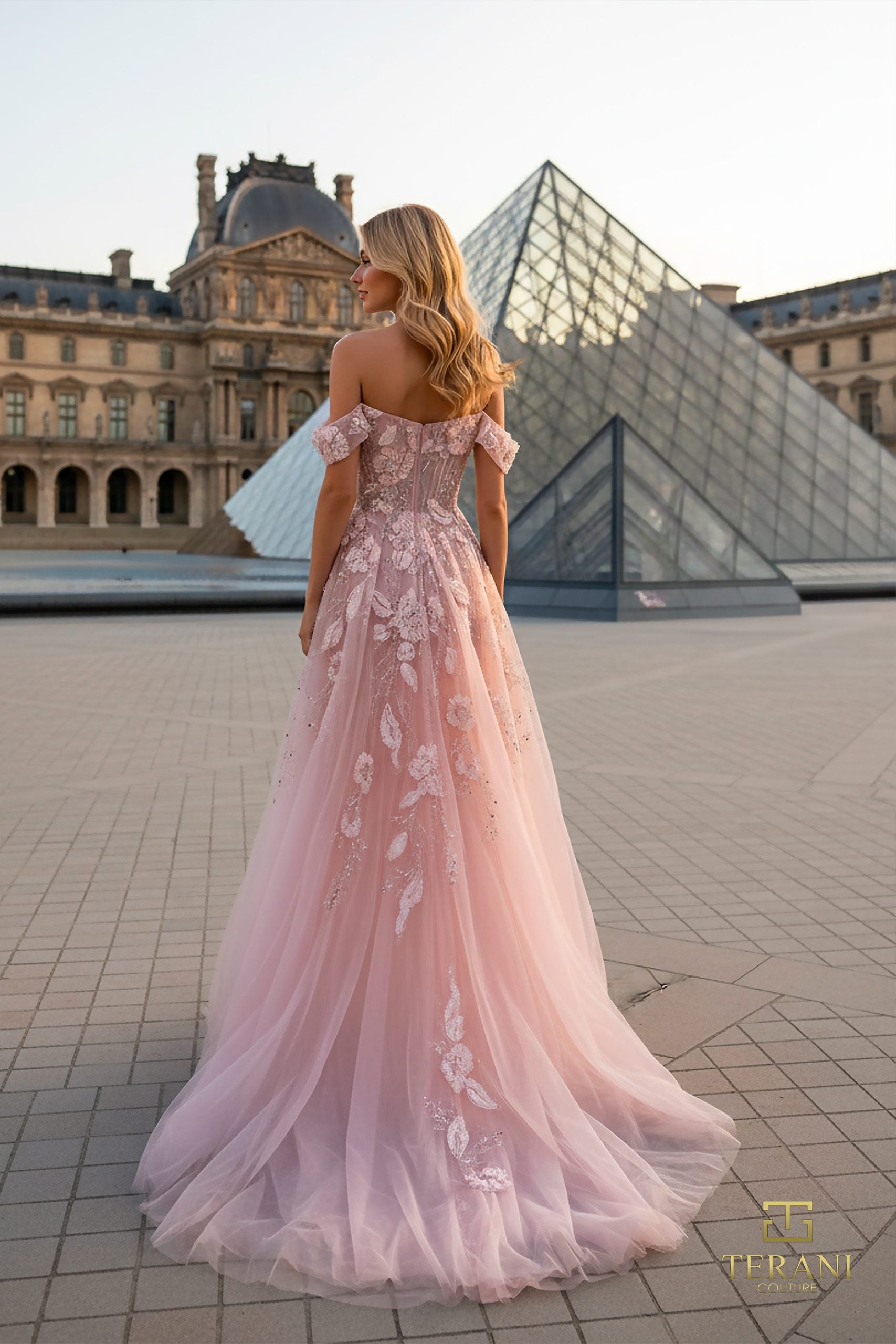 Prom Dresses Beaded Long Formal A Line Prom Dress Blush-Tulle-261M6435-Beaded