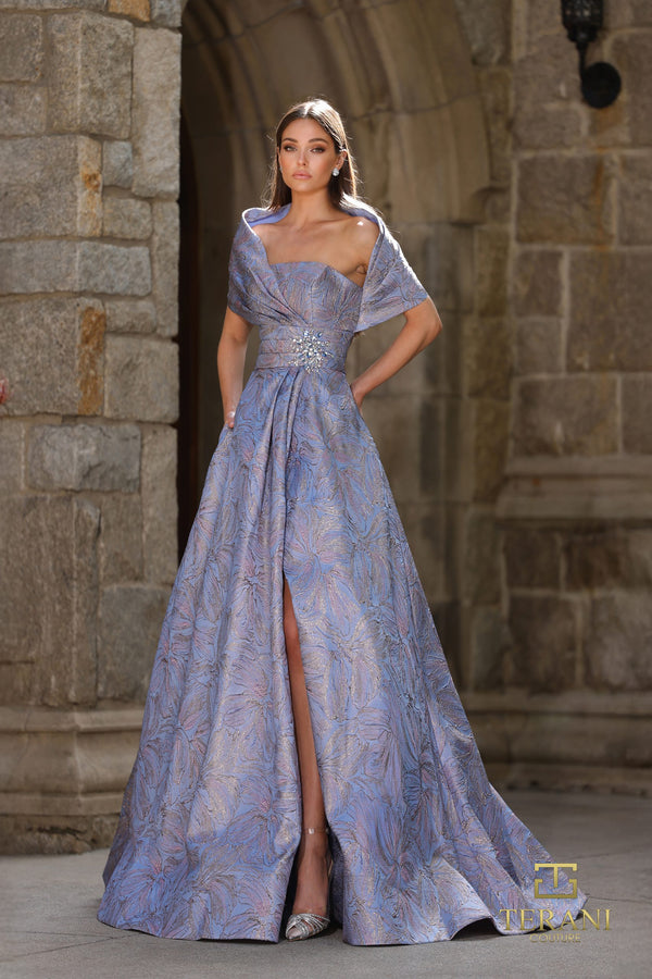 Terani Couture 261M6453 Long Ball Gown Slit Formal Dress