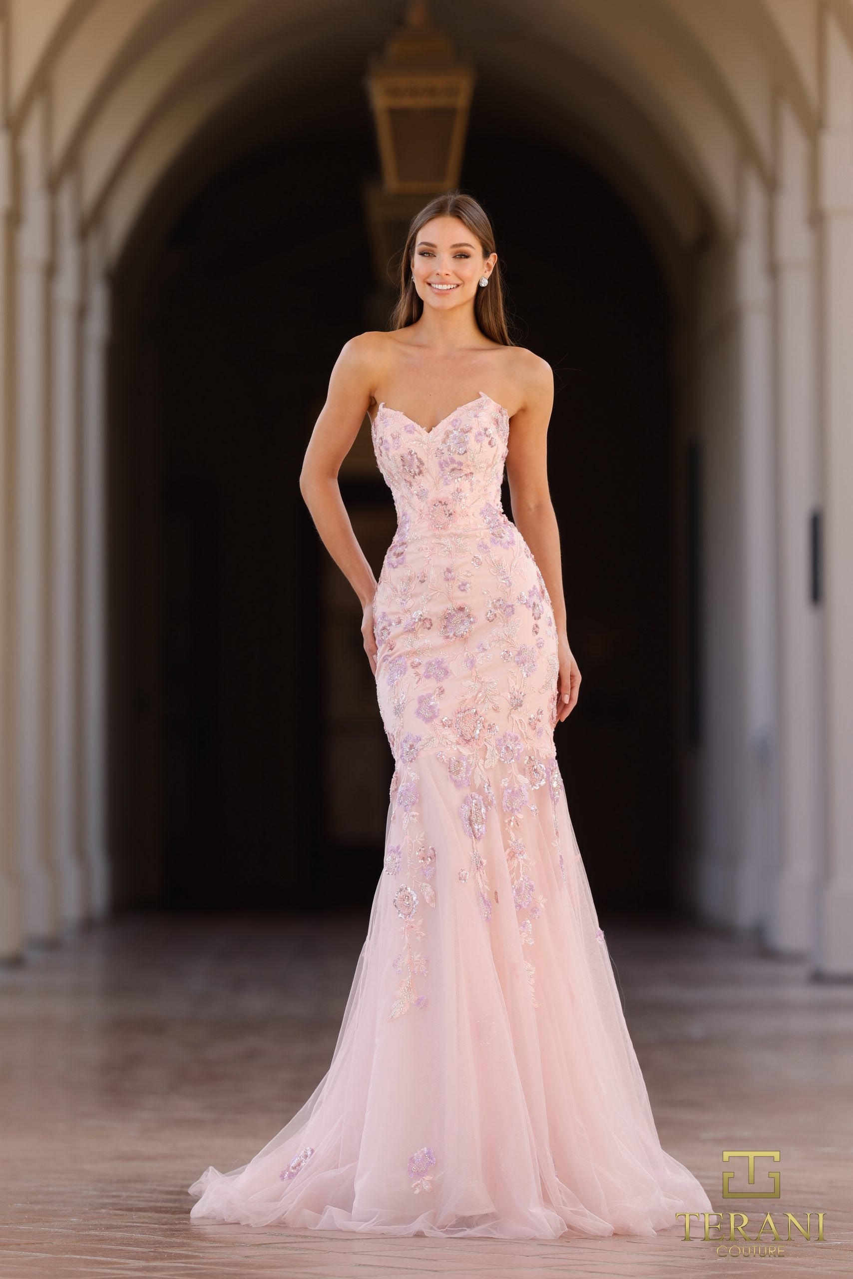 Prom Dresses Beaded Mermaid Long Formal Prom Dress Blush-Tulle-261P6193-Beaded