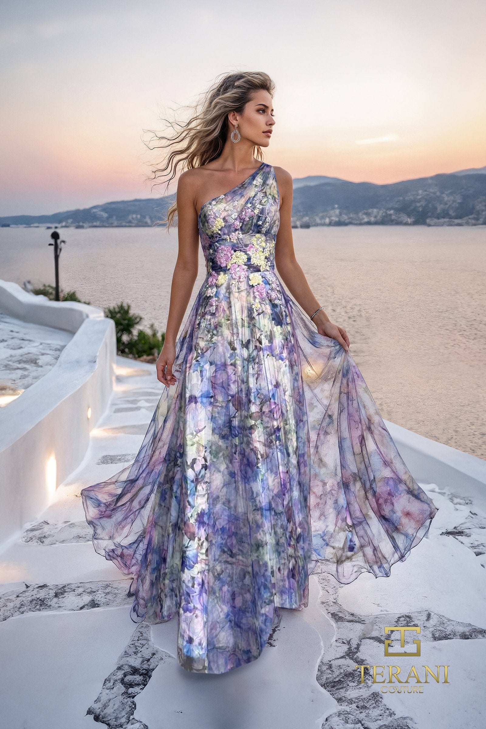 Terani 261P6696 Long Formal Dress Blue Purple / 6