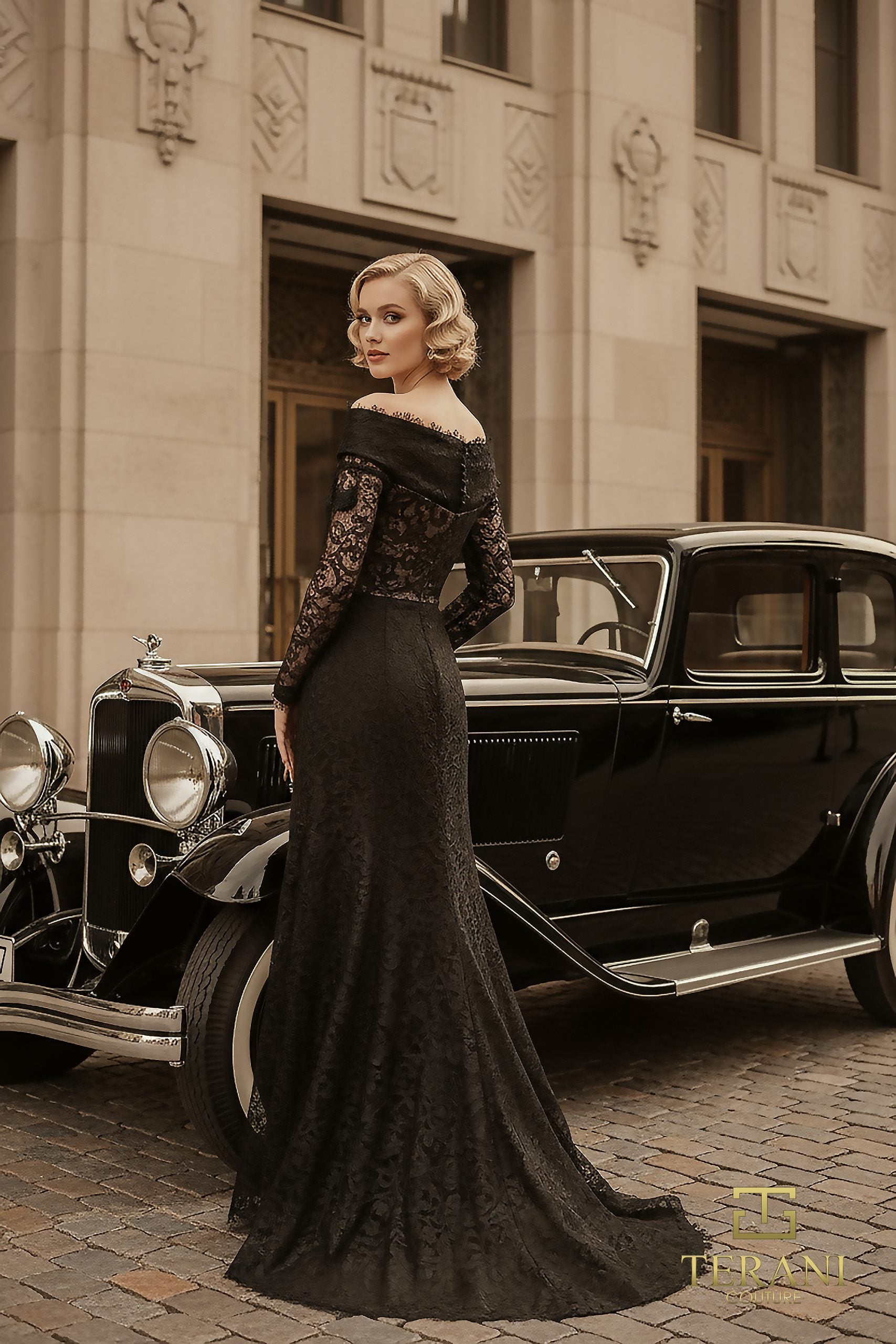 Mother of the Bride Dresses Long Sleeve Lace Formal Mother of the Bride Dress Black-Satin-261E6208-Lace