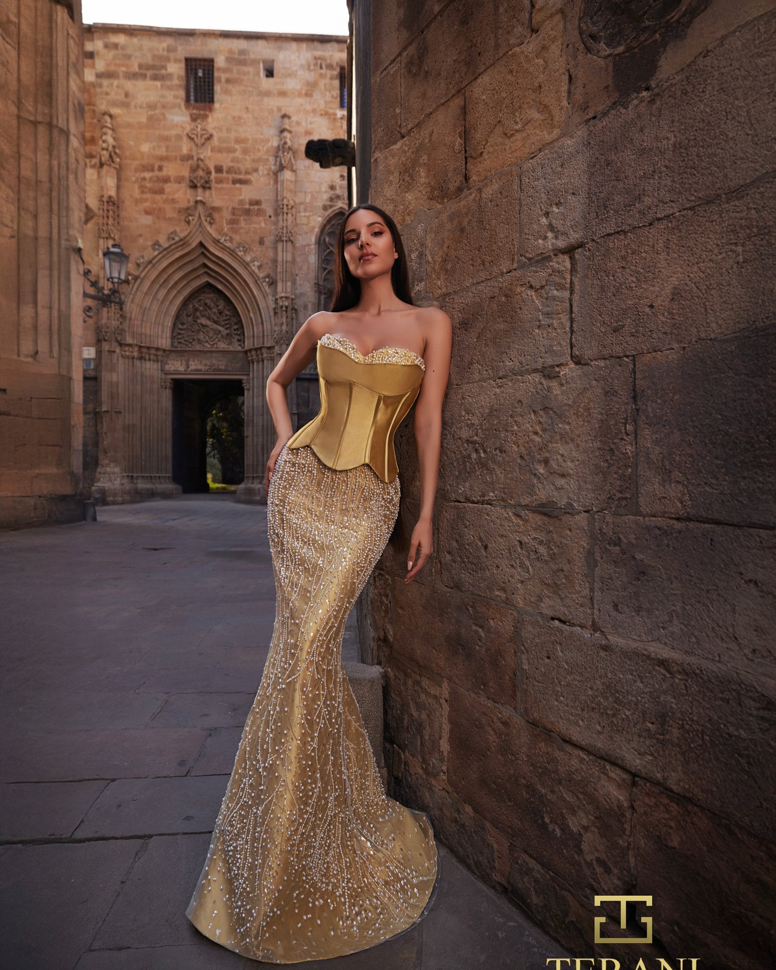 Prom Dresses Long Formal Mermaid Prom Dress Gold